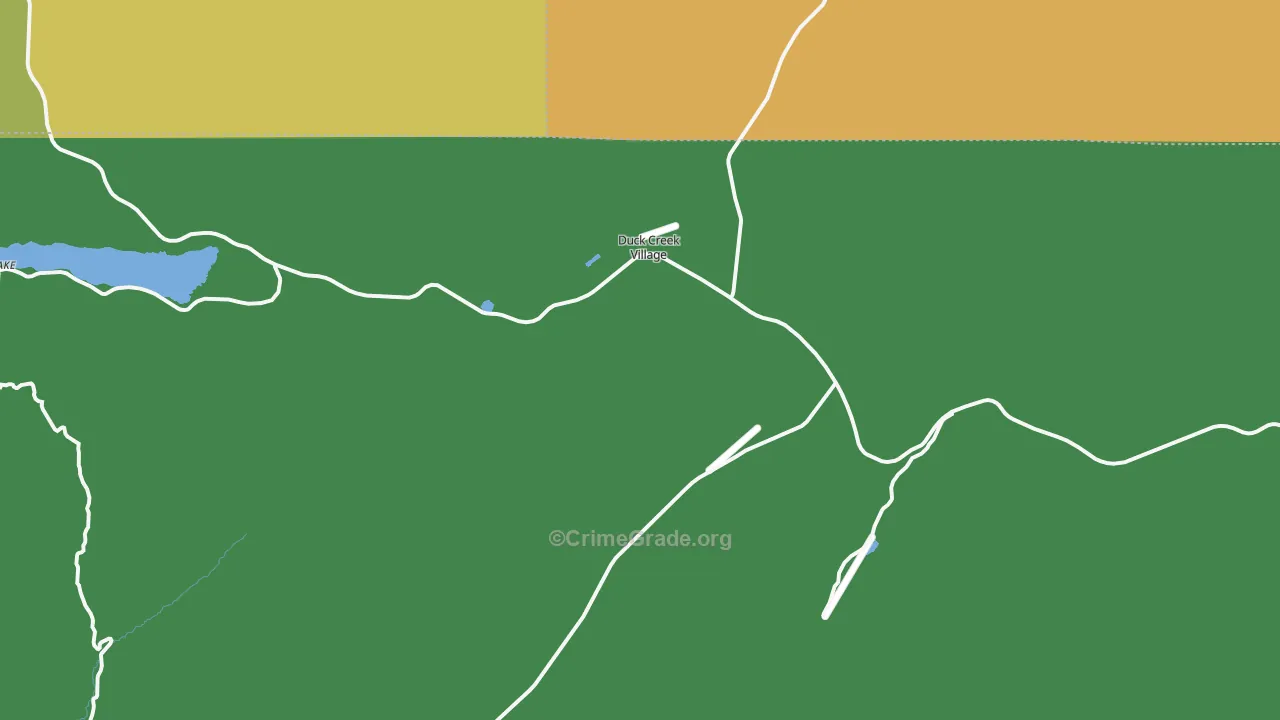 Duck Creek Village, UT Map of Vehicle Theft Rates