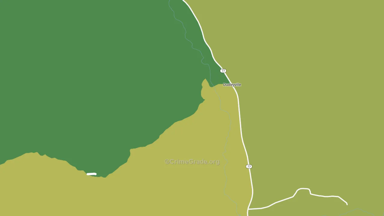 Dudleyville, AZ Map of Vehicle Theft Rates