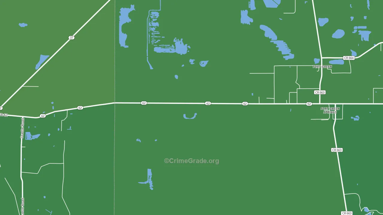 Duette, FL Map of Vehicle Theft Rates