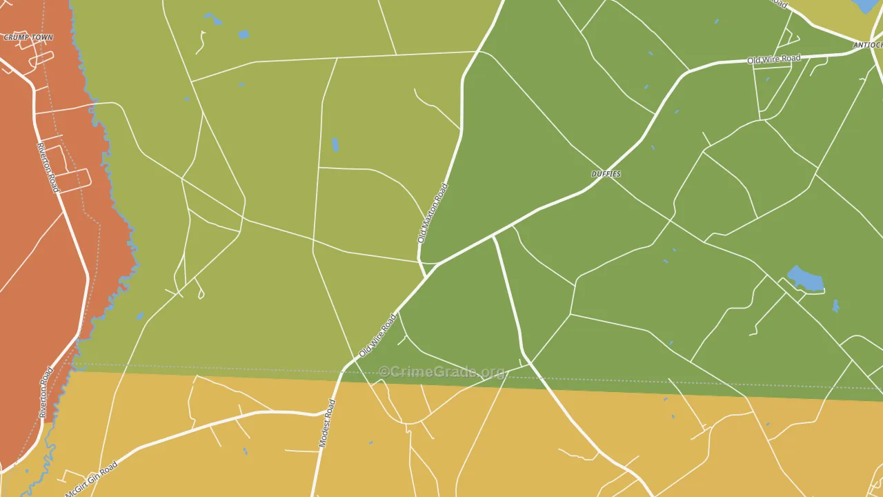Duffies, NC Map of Vehicle Theft Rates
