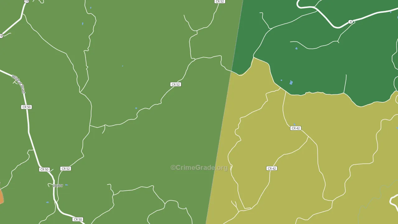 Duffy, WV Map of Vehicle Theft Rates