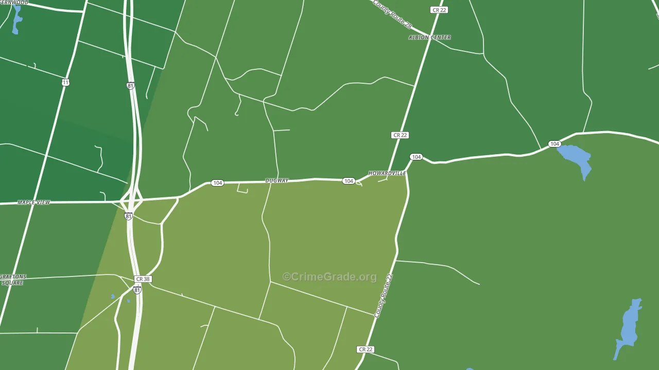 Dugway, NY Map of Vehicle Theft Rates