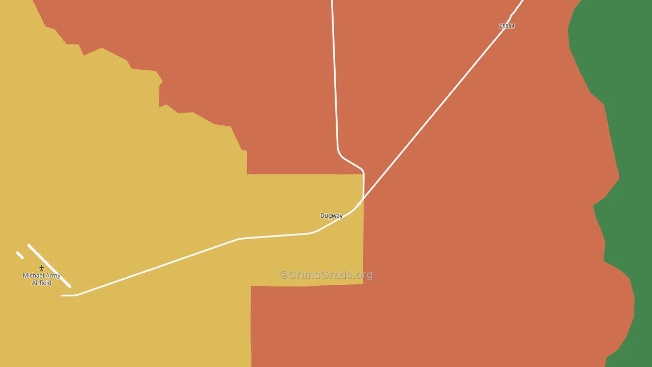 Dugway, UT Map of Vehicle Theft Rates