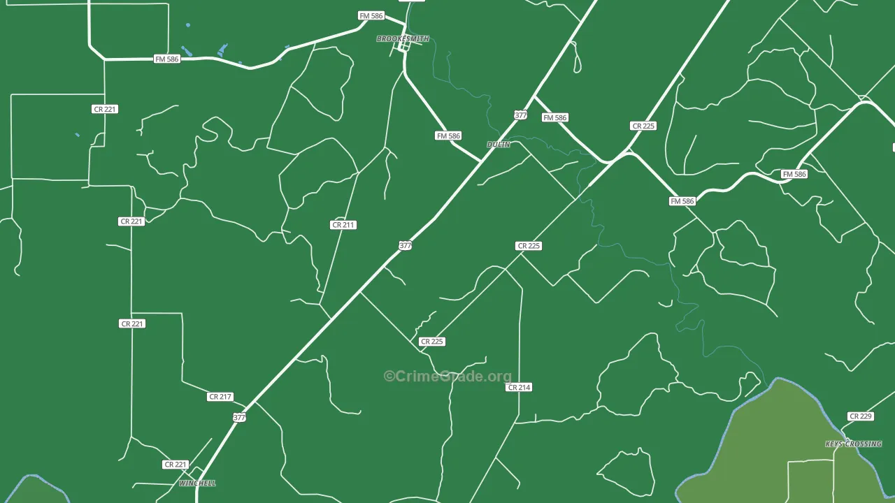 Dulin, TX Map of Vehicle Theft Rates