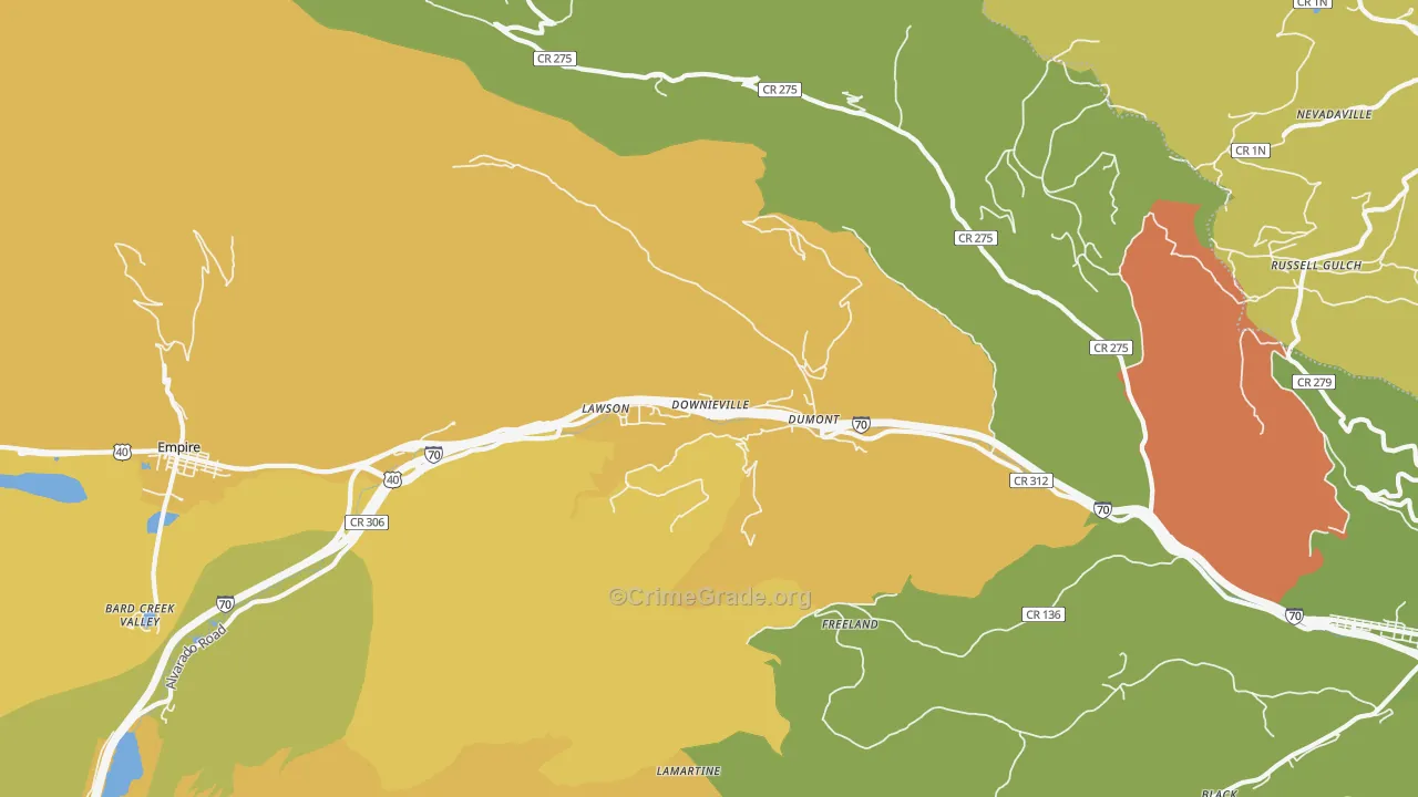 Dumont, CO Map of Vehicle Theft Rates