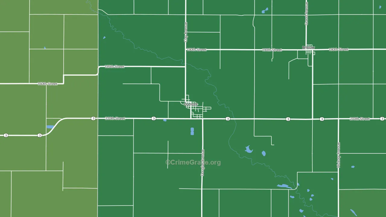 Dumont, IA Map of Vehicle Theft Rates