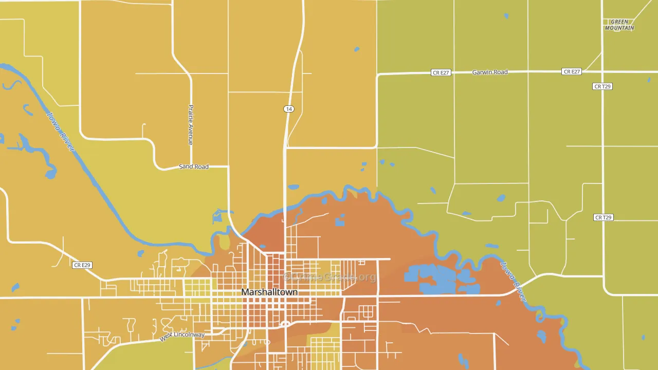 Dunbar, IA Map of Vehicle Theft Rates
