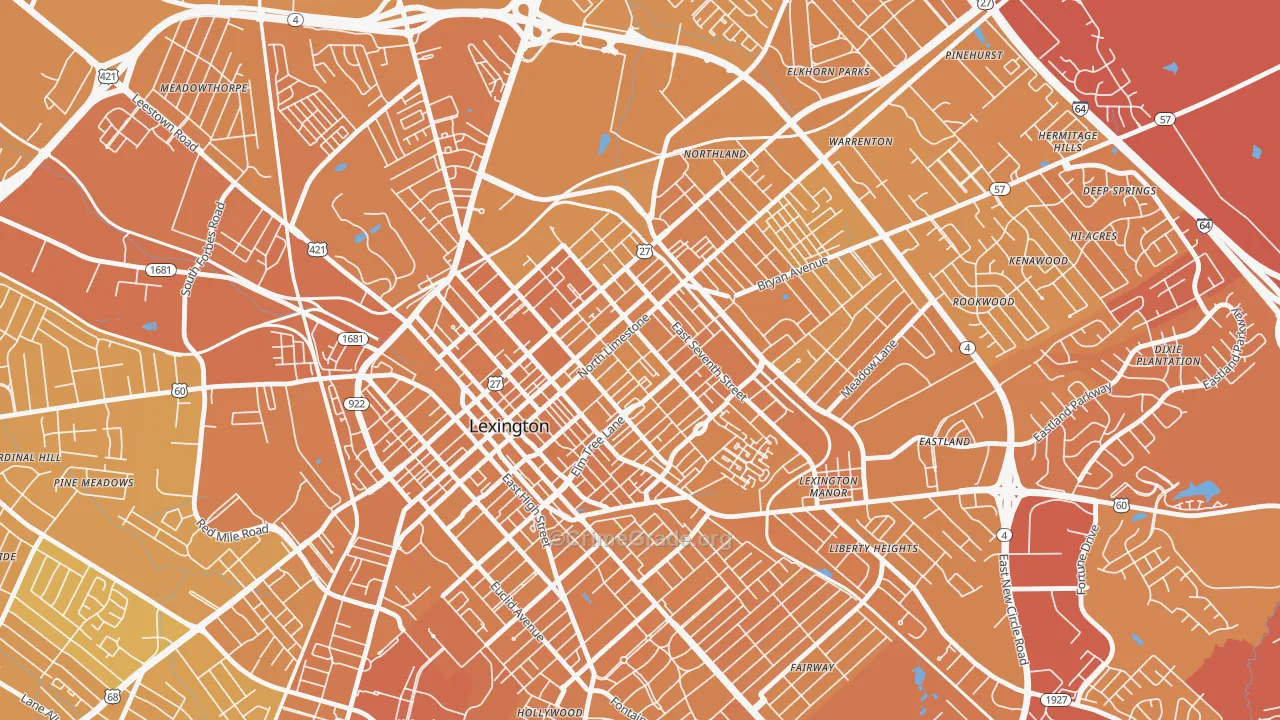 Duncan Park, Lexington, KY Map of Vehicle Theft Rates