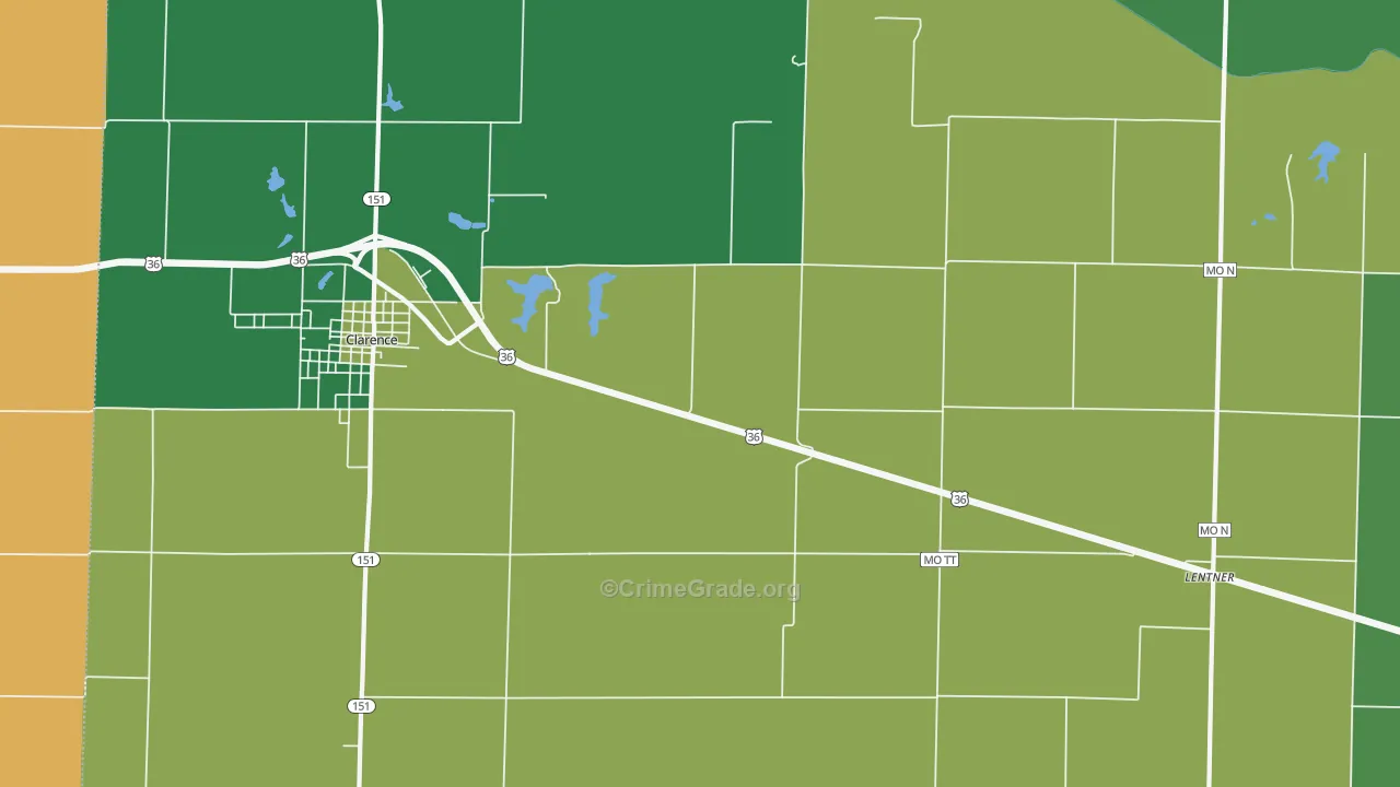Duncans Bridge, MO Map of Vehicle Theft Rates