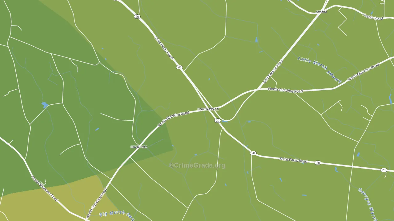 Dundarrach, NC Map of Vehicle Theft Rates