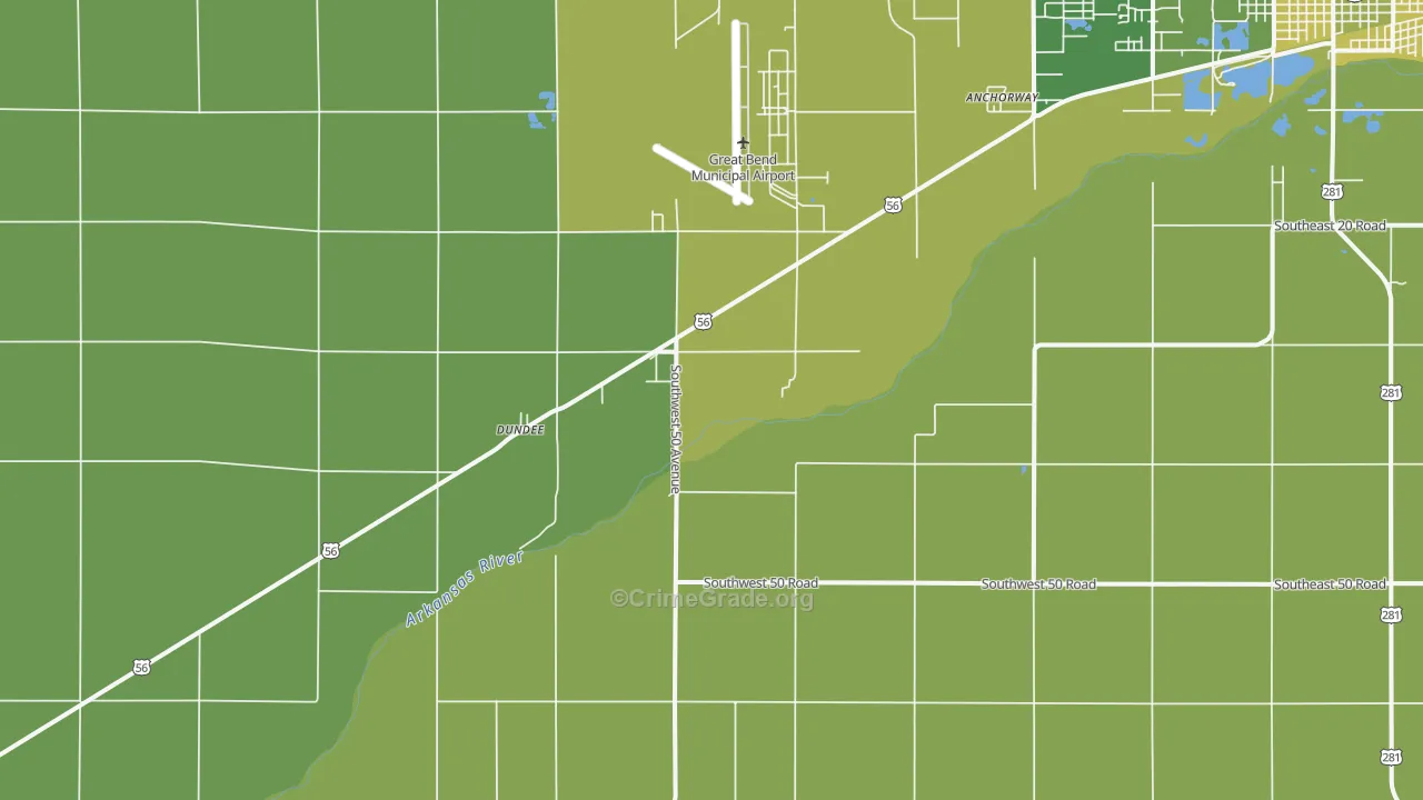 Dundee, KS Map of Vehicle Theft Rates