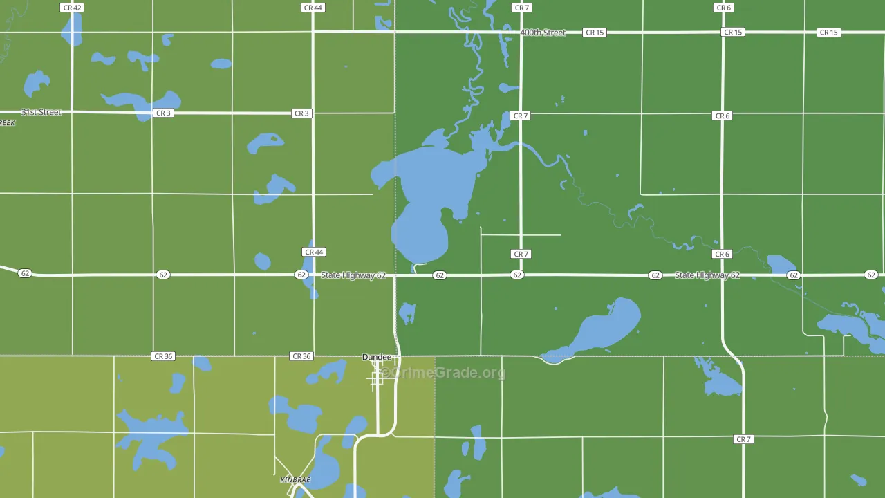 Dundee, MN Map of Vehicle Theft Rates