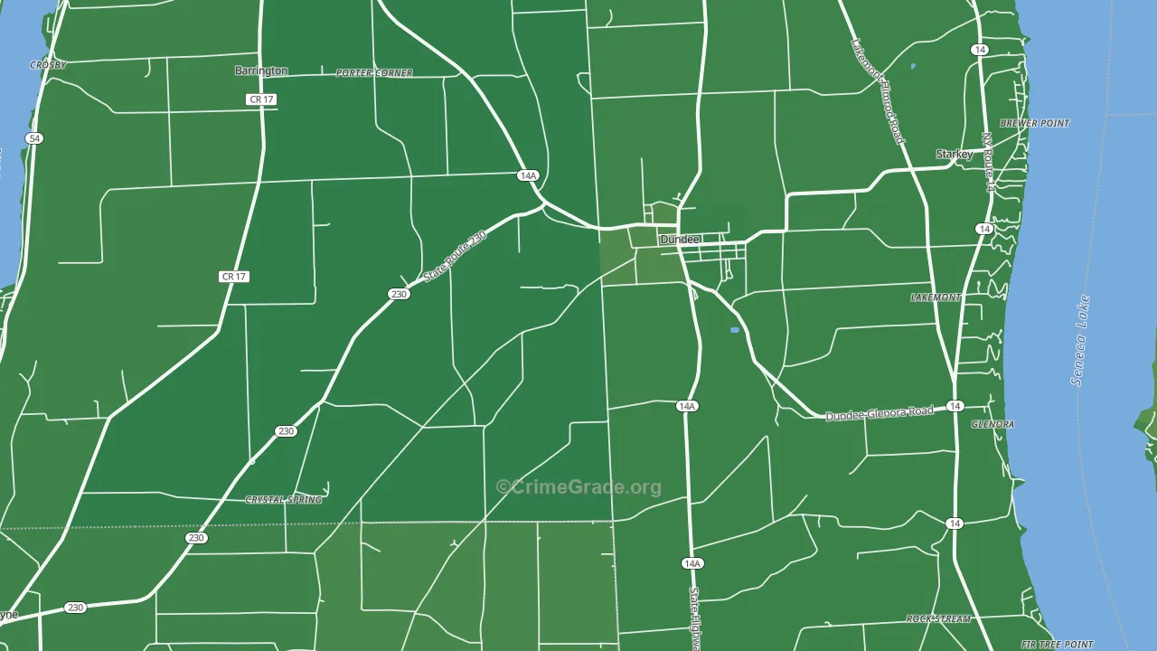 Dundee, NY Map of Vehicle Theft Rates