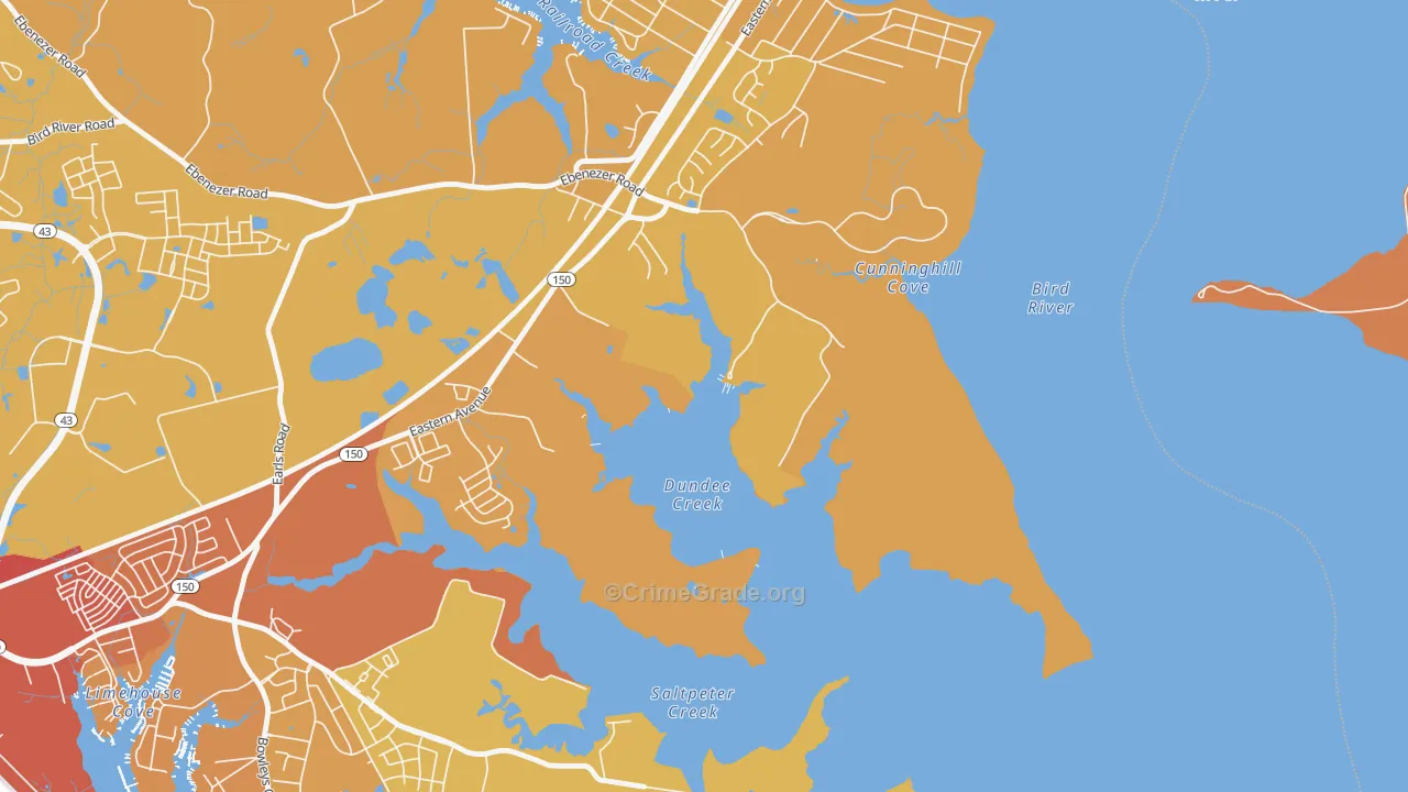 Dundee Village, MD Map of Vehicle Theft Rates