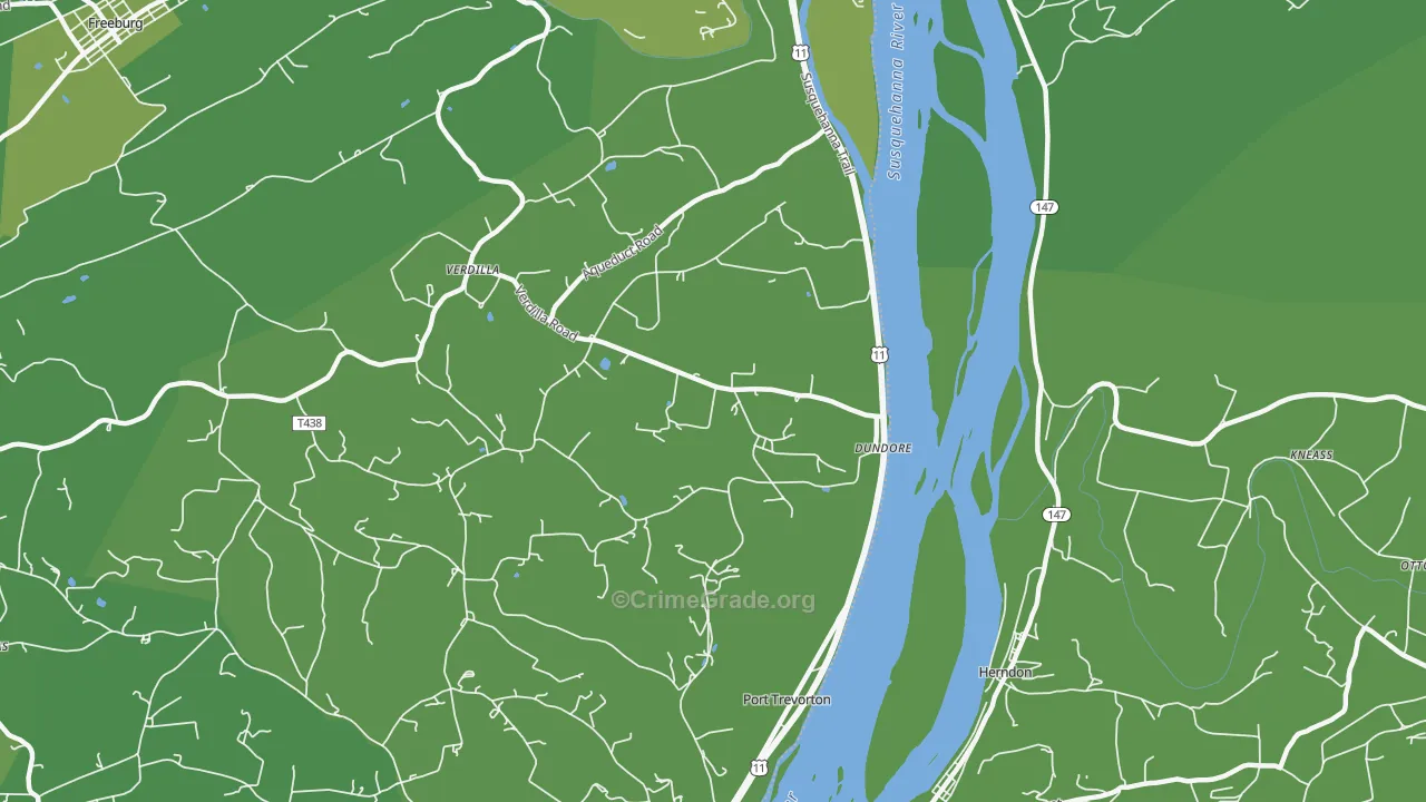 Dundore, PA Map of Vehicle Theft Rates