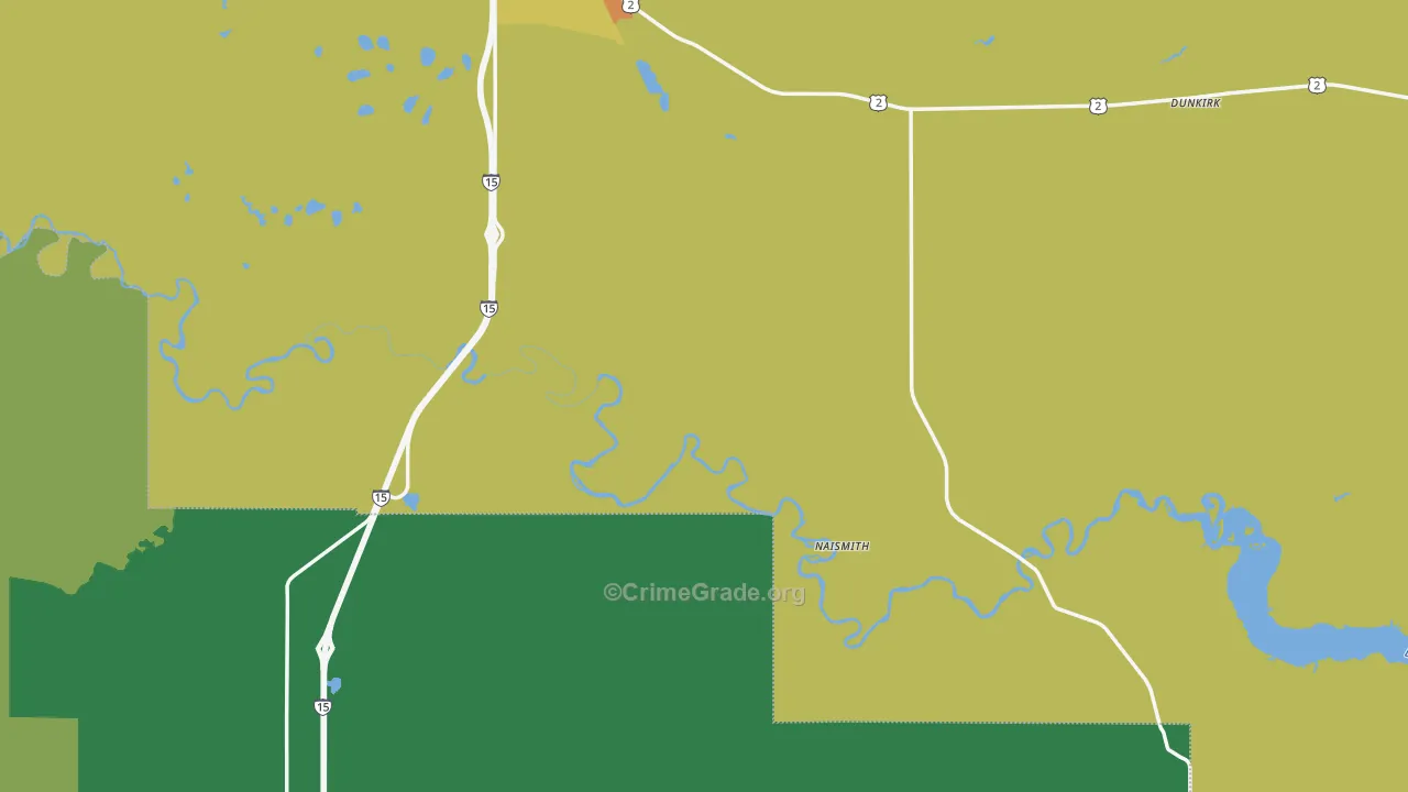 Dunkirk, MT Map of Vehicle Theft Rates