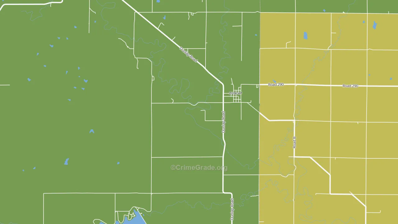Dunlap, KS Map of Vehicle Theft Rates