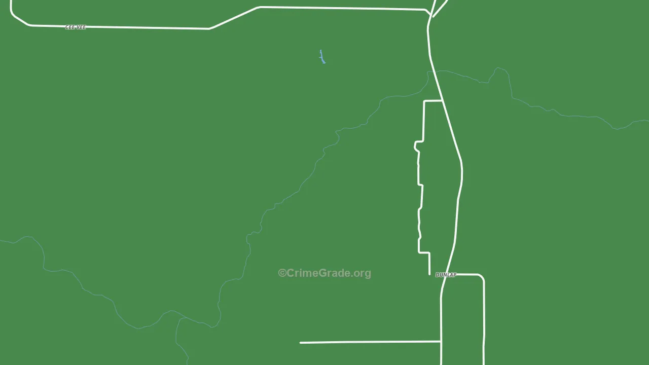 Dunlap, TX Map of Vehicle Theft Rates