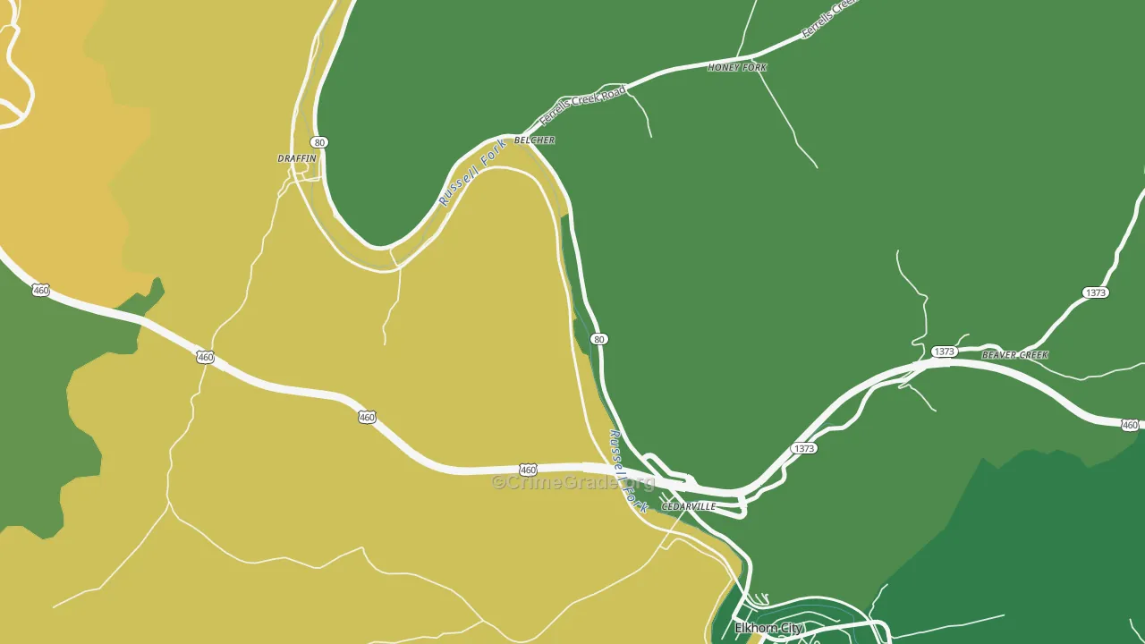 Dunleary, KY Map of Vehicle Theft Rates