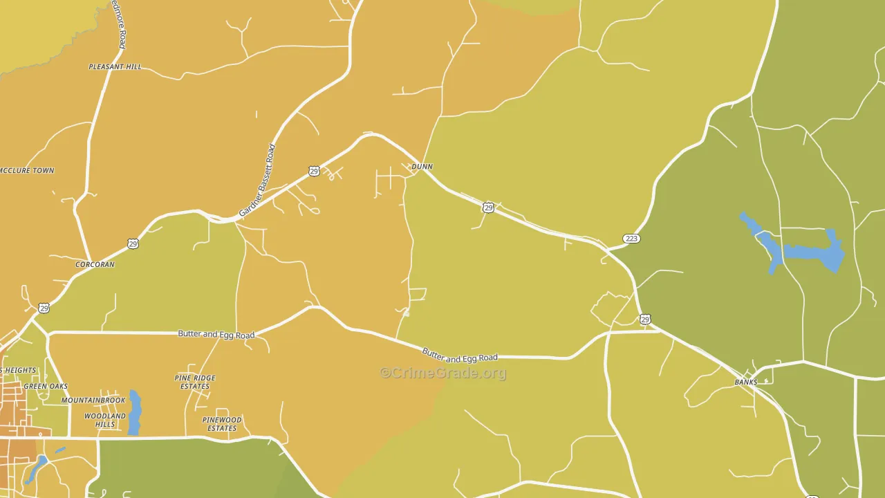 Dunn, AL Map of Vehicle Theft Rates