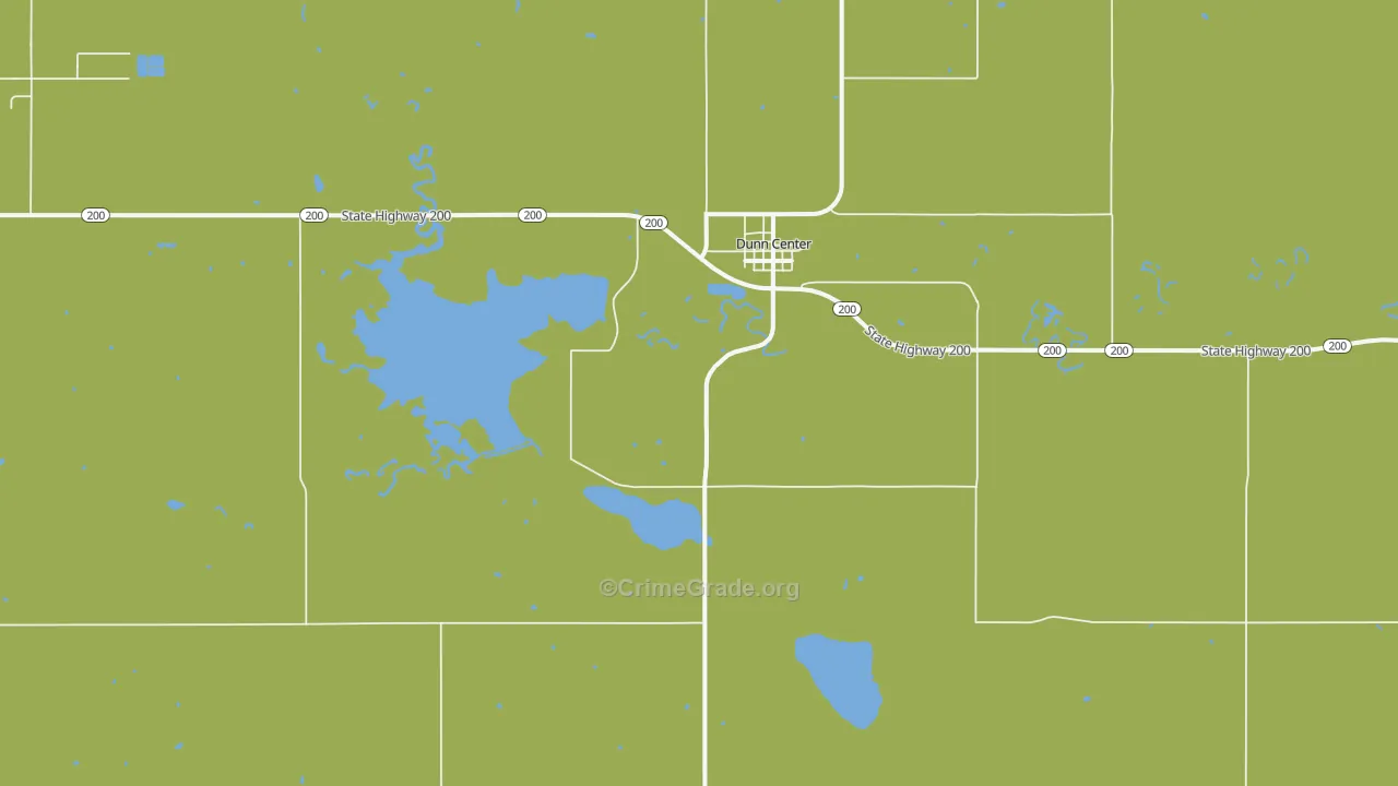 Dunn Center, ND Map of Vehicle Theft Rates
