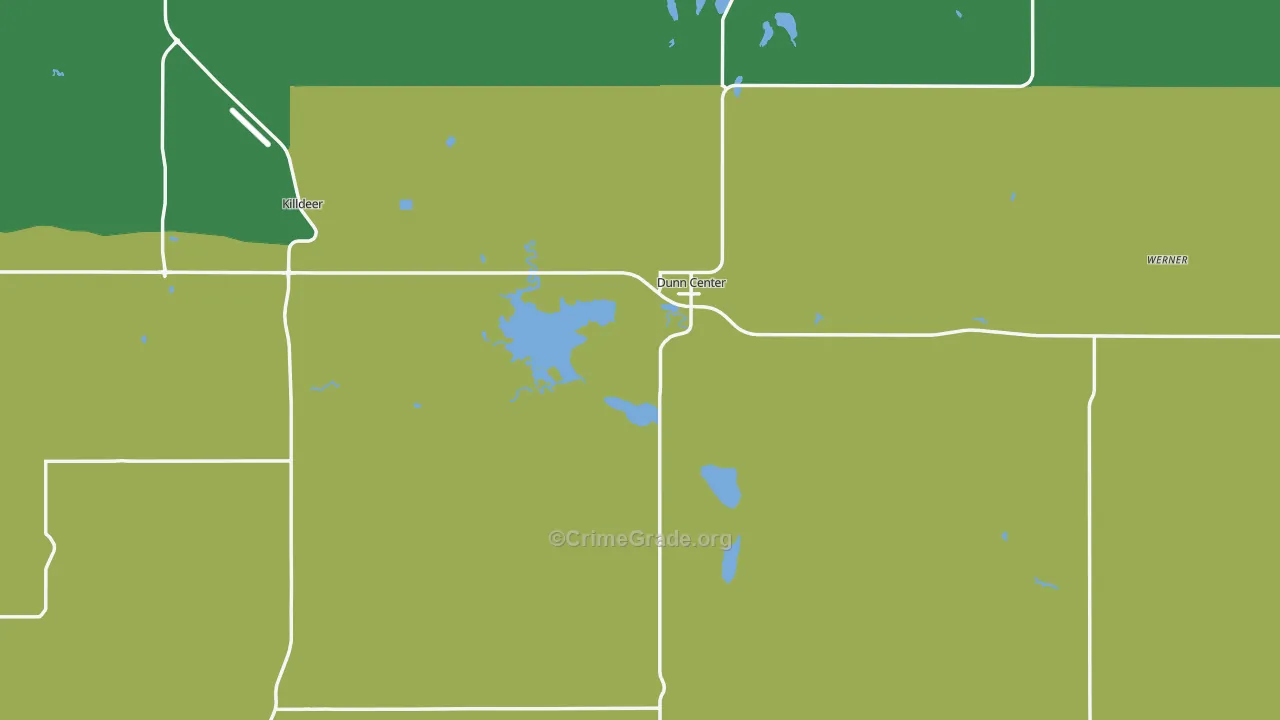 Dunn County, ND Map of Vehicle Theft Rates