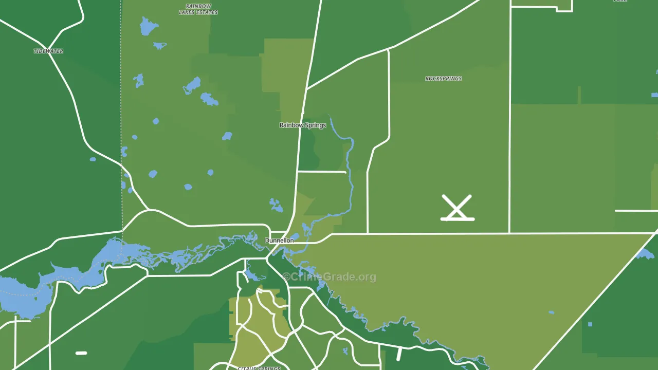 Dunnellon, FL Map of Vehicle Theft Rates