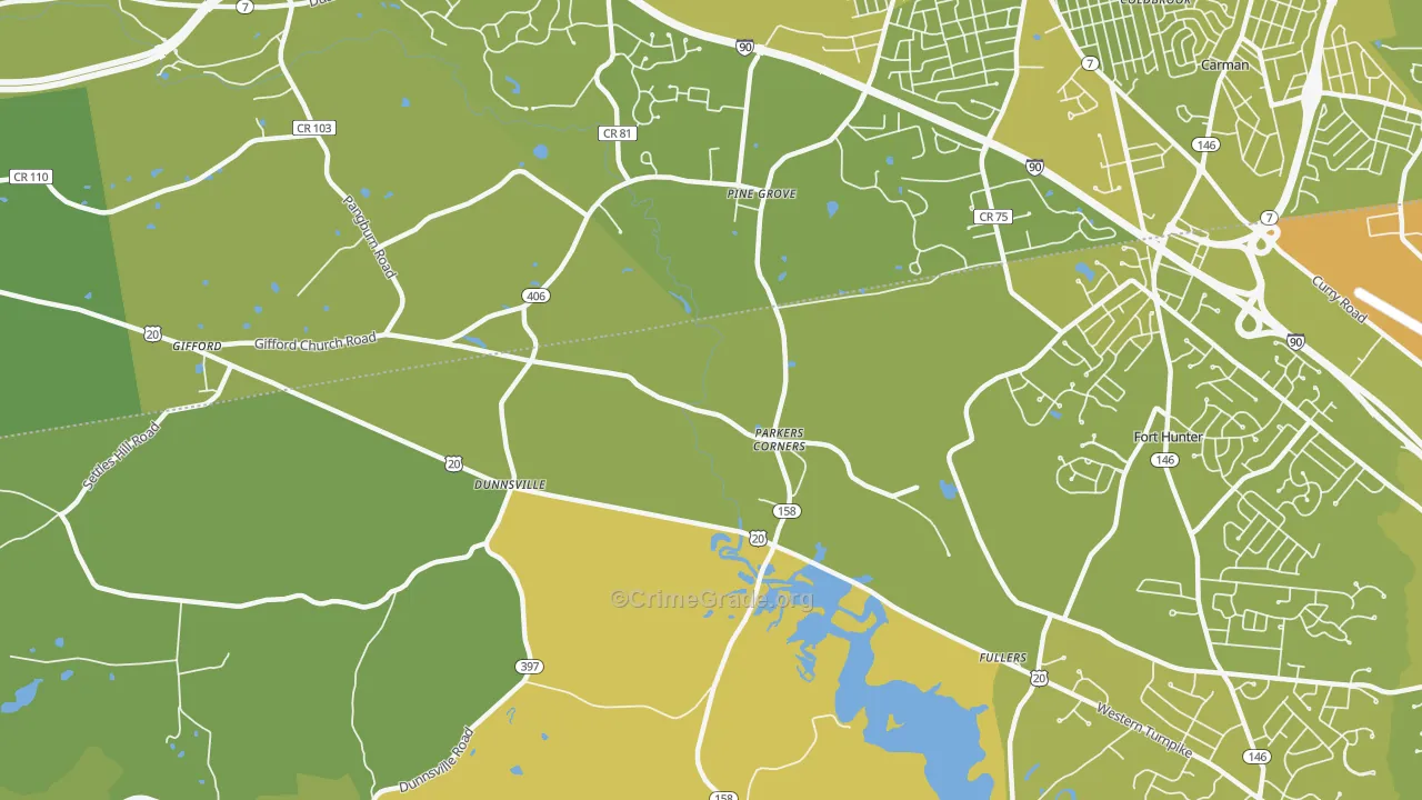 Dunnsville, NY Map of Vehicle Theft Rates
