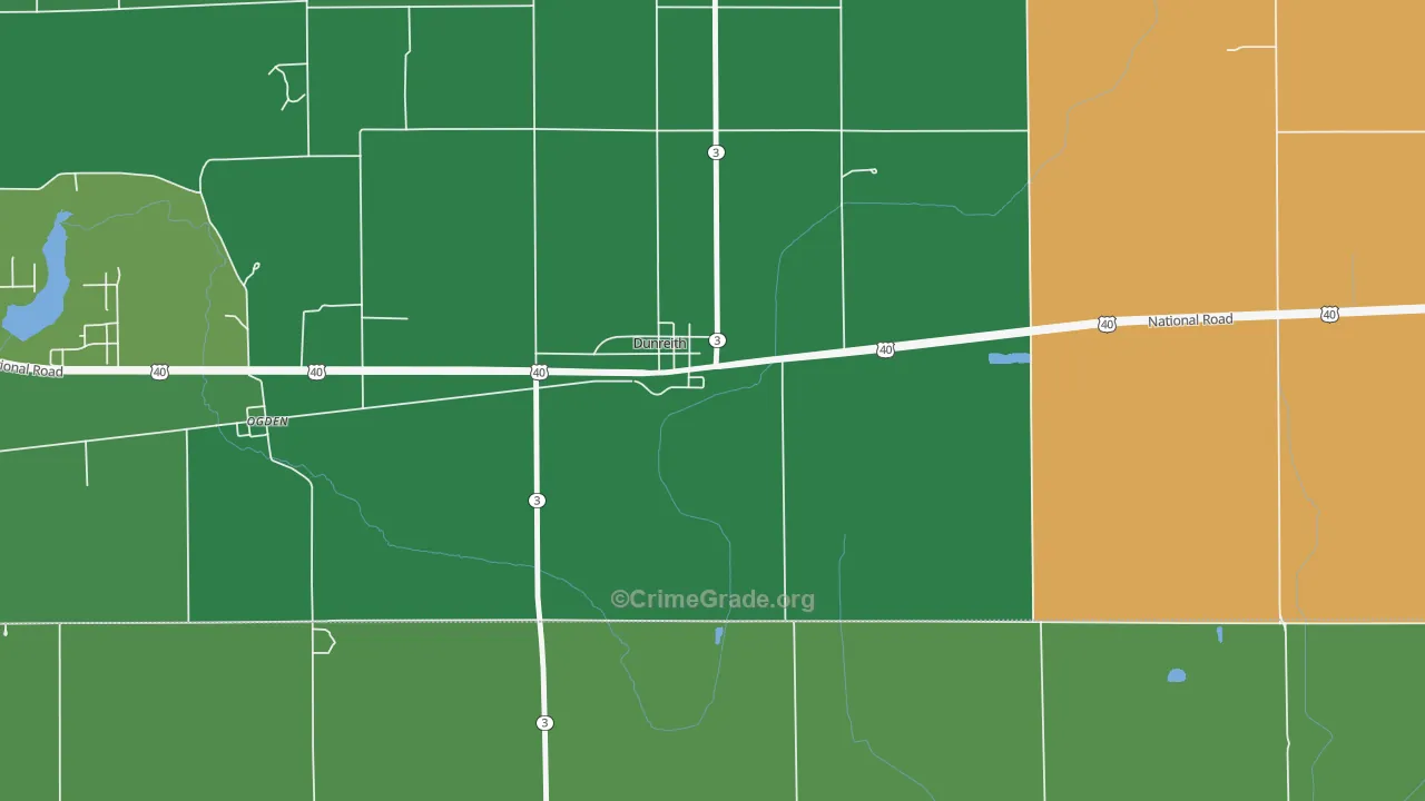 Dunreith, IN Map of Vehicle Theft Rates