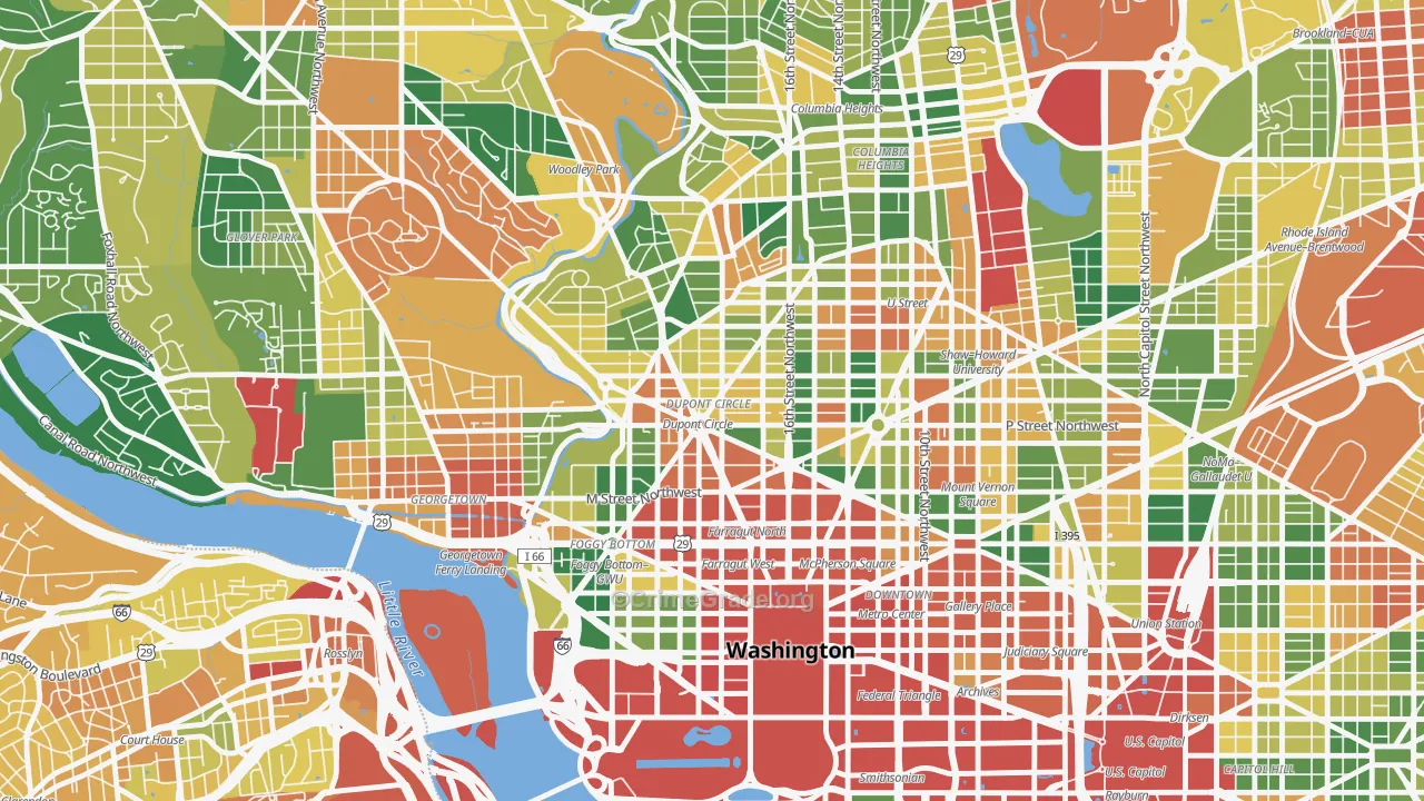 Dupont Circle, Washington, DC Map of Vehicle Theft Rates