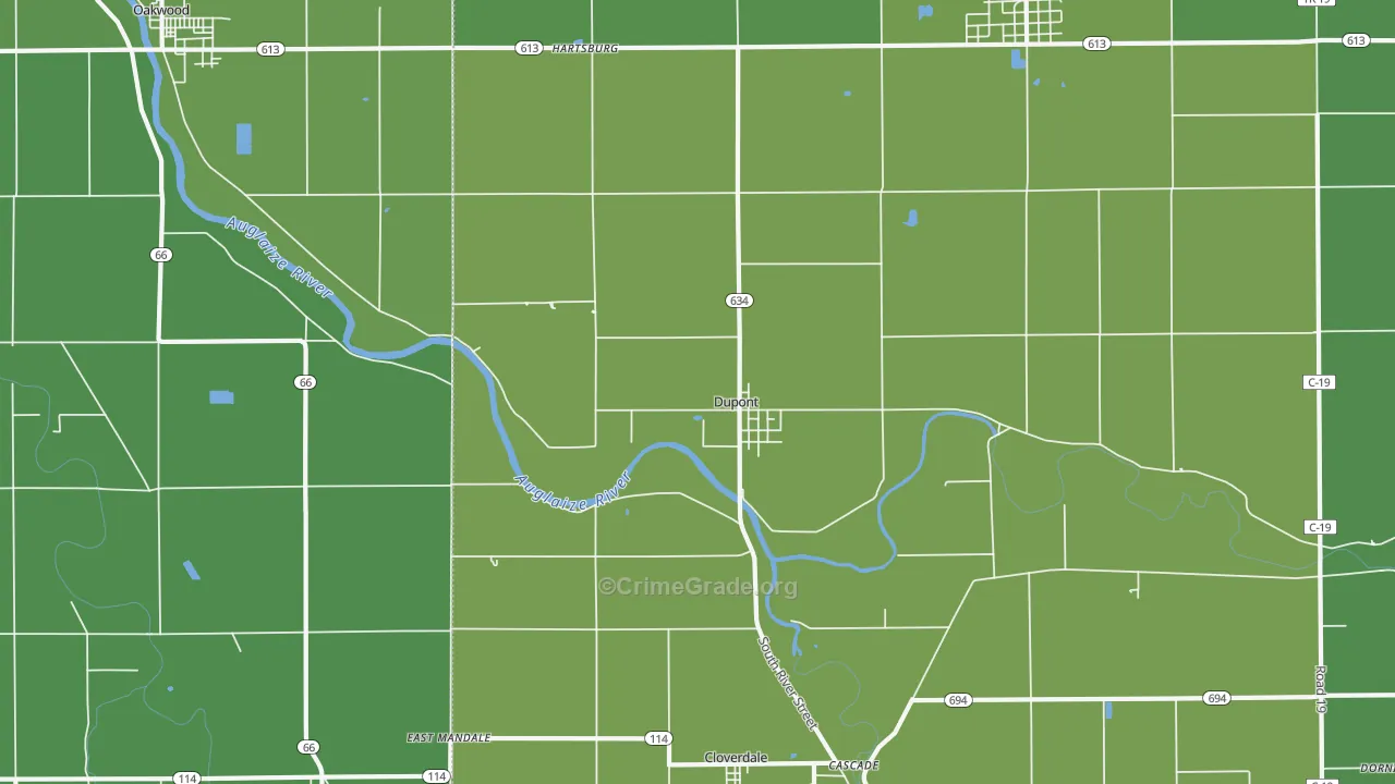 Dupont, OH Map of Vehicle Theft Rates