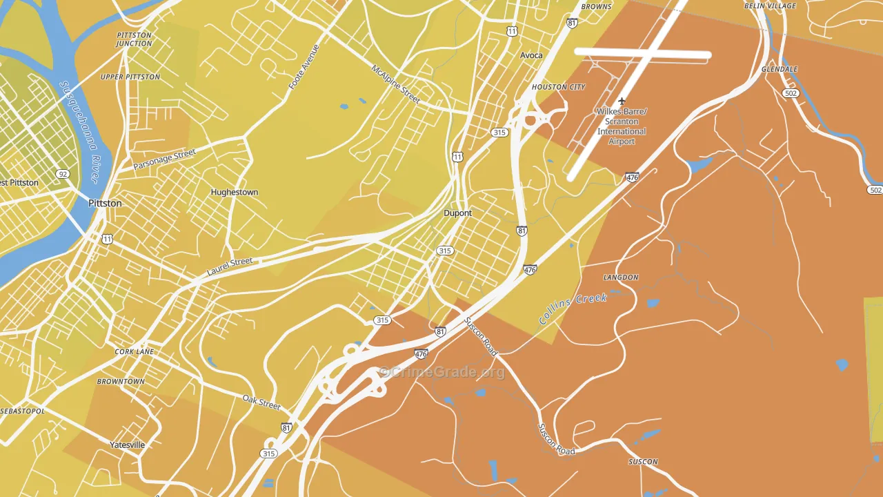 Dupont, PA Map of Vehicle Theft Rates