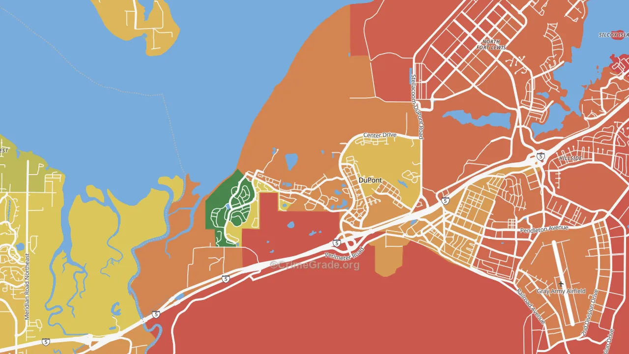 Dupont, WA Map of Vehicle Theft Rates