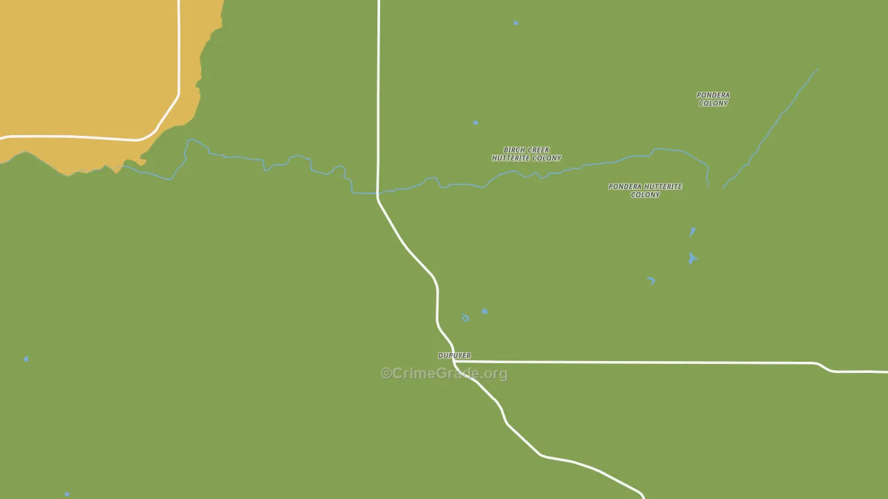 Dupuyer, MT Map of Vehicle Theft Rates
