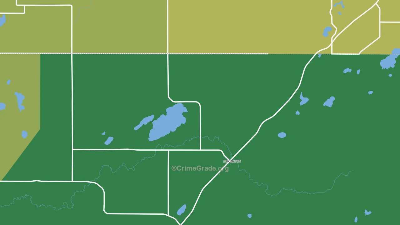 Duquette, MN Map of Vehicle Theft Rates