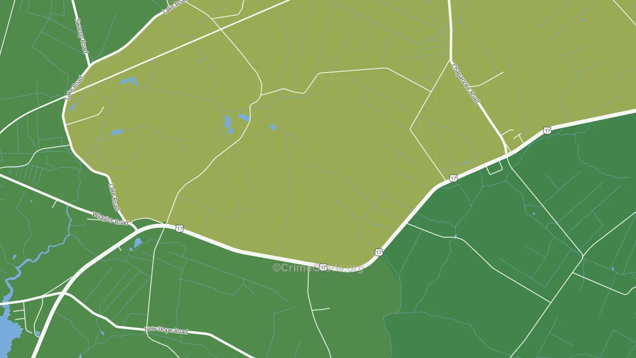 Durants Neck, NC Map of Vehicle Theft Rates