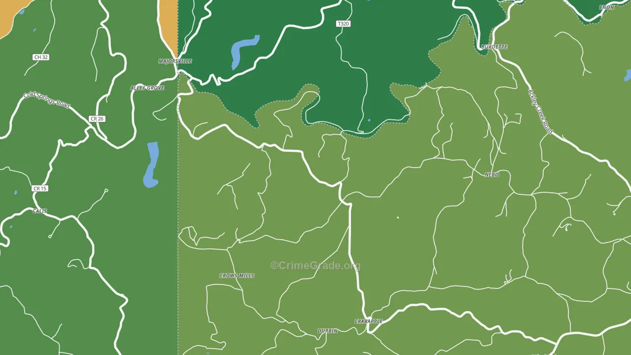 Durbin, PA Map of Vehicle Theft Rates