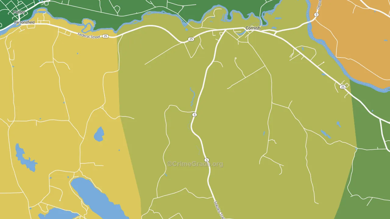 Durgintown, ME Map of Vehicle Theft Rates