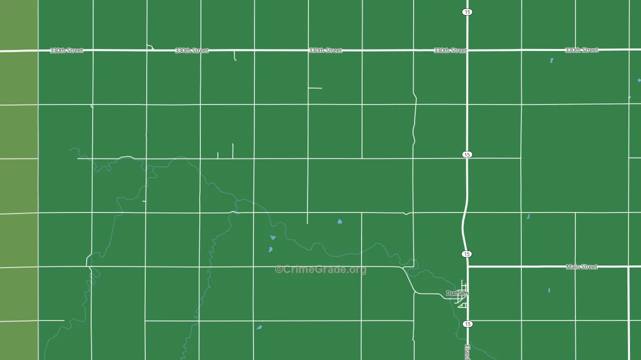 Durham, KS Map of Vehicle Theft Rates