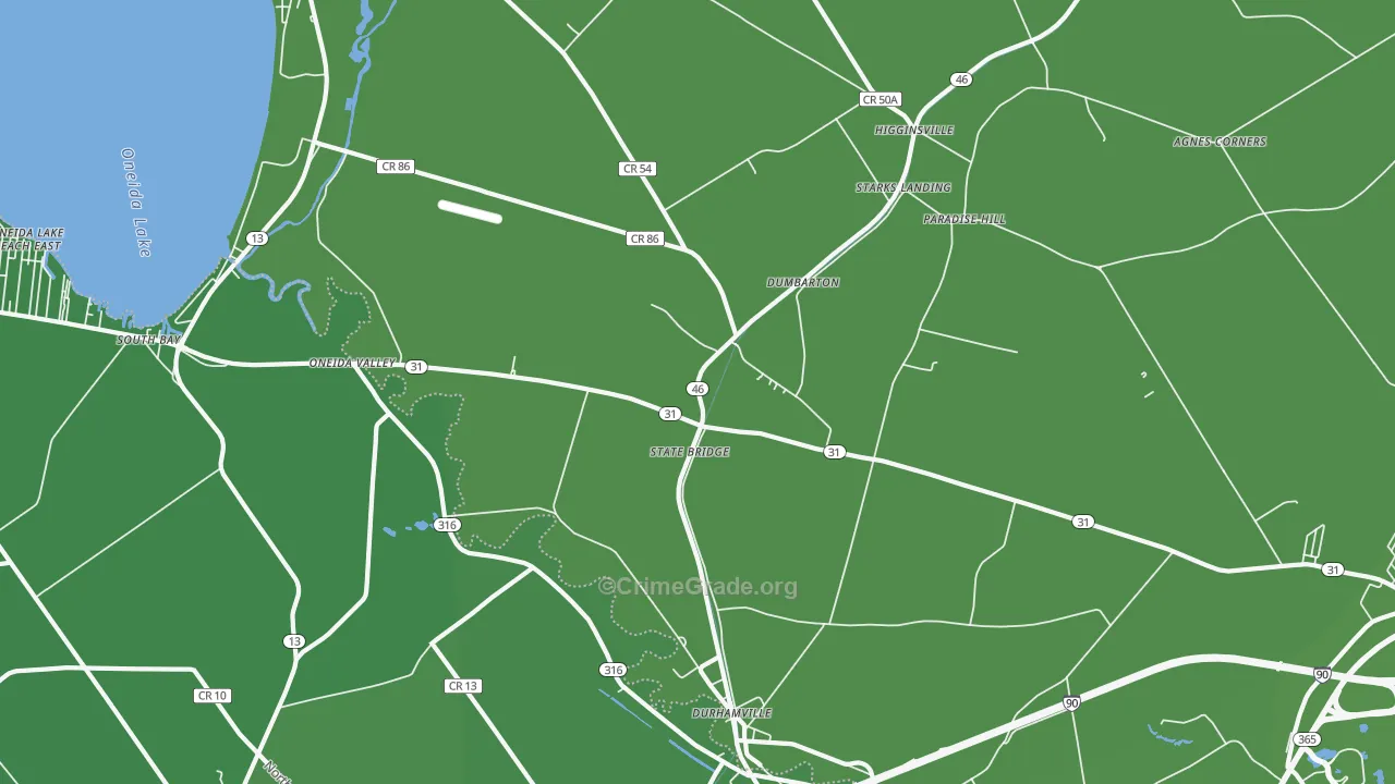 Durhamville, NY Map of Vehicle Theft Rates