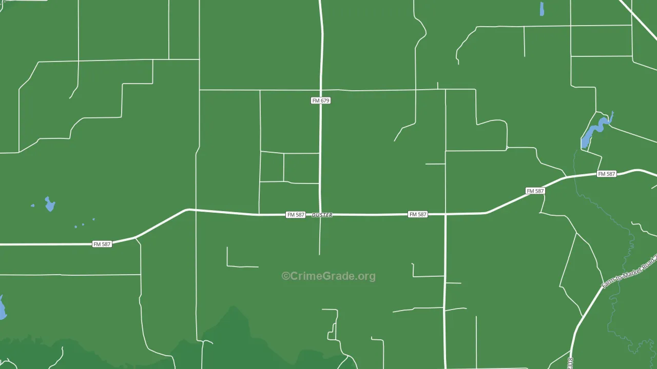 Duster, TX Map of Vehicle Theft Rates