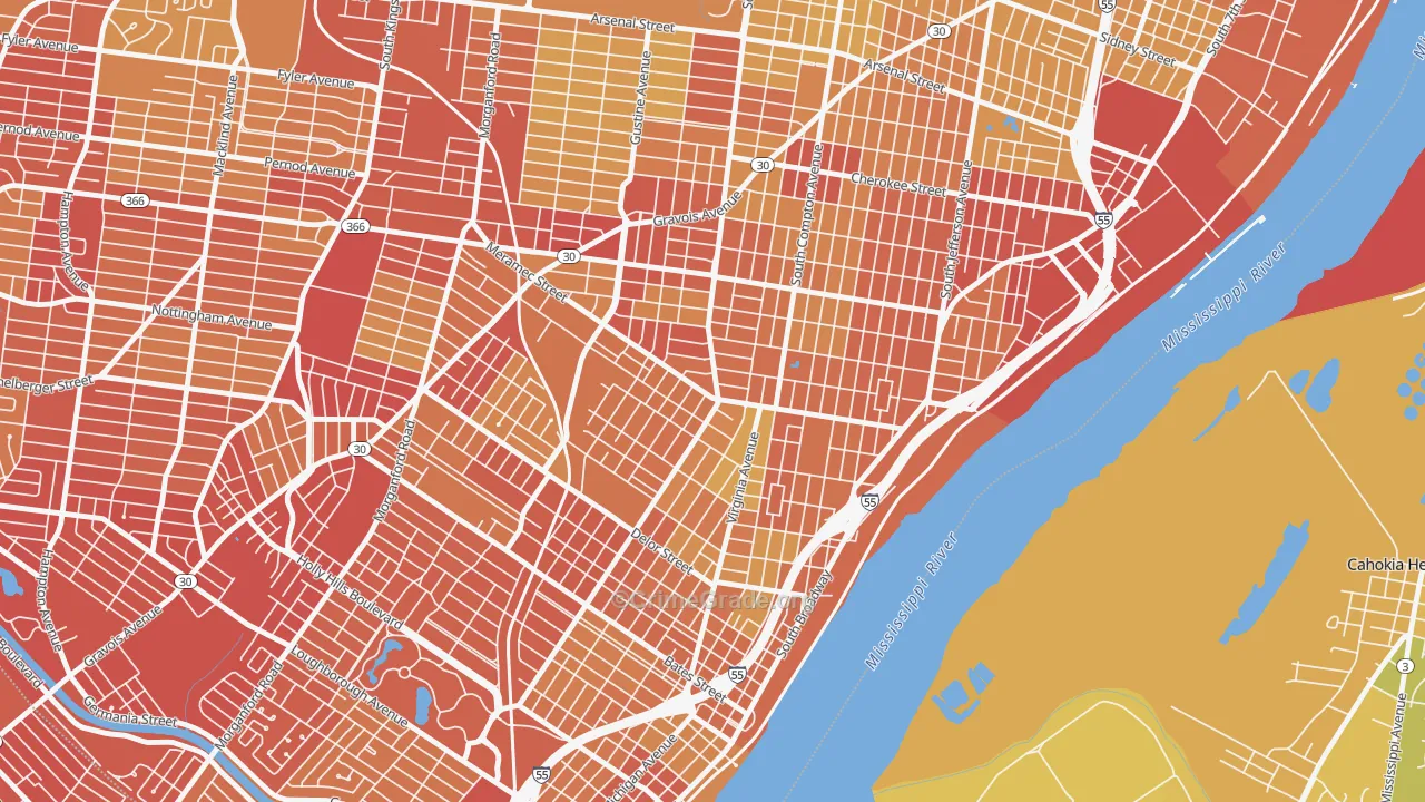 Dutchtown, St. Louis, MO Map of Vehicle Theft Rates
