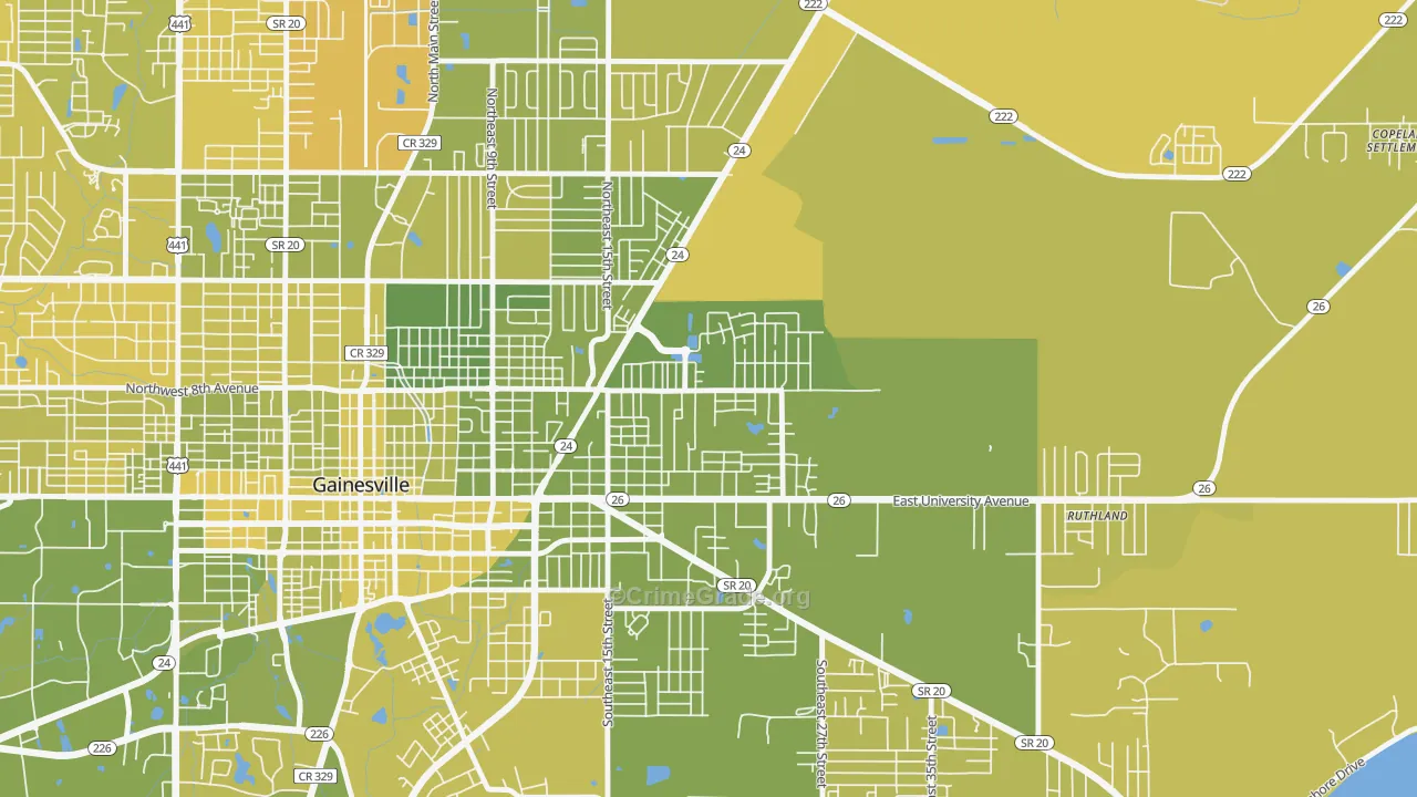 Duval-Eagle Eyes Crime Watch, Gainesville, FL Map of Vehicle Theft Rates