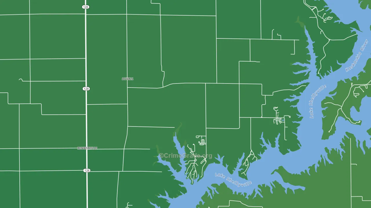Duvall, IL Map of Vehicle Theft Rates