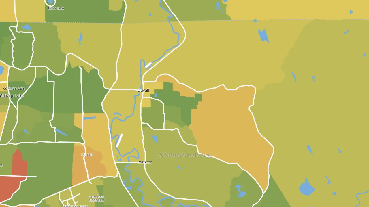 Duvall, WA Map of Vehicle Theft Rates