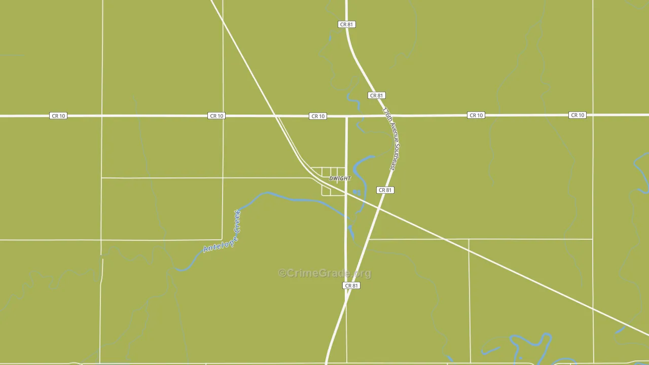 Dwight, ND Map of Vehicle Theft Rates