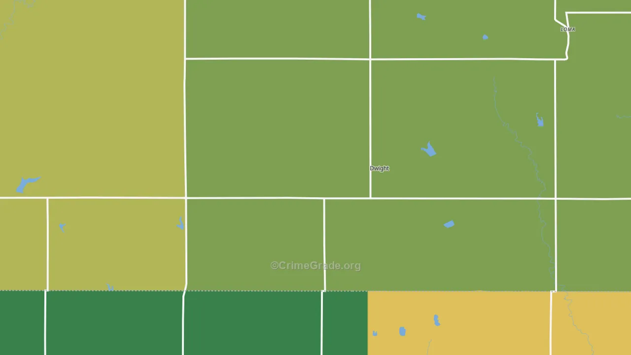Dwight, NE Map of Vehicle Theft Rates