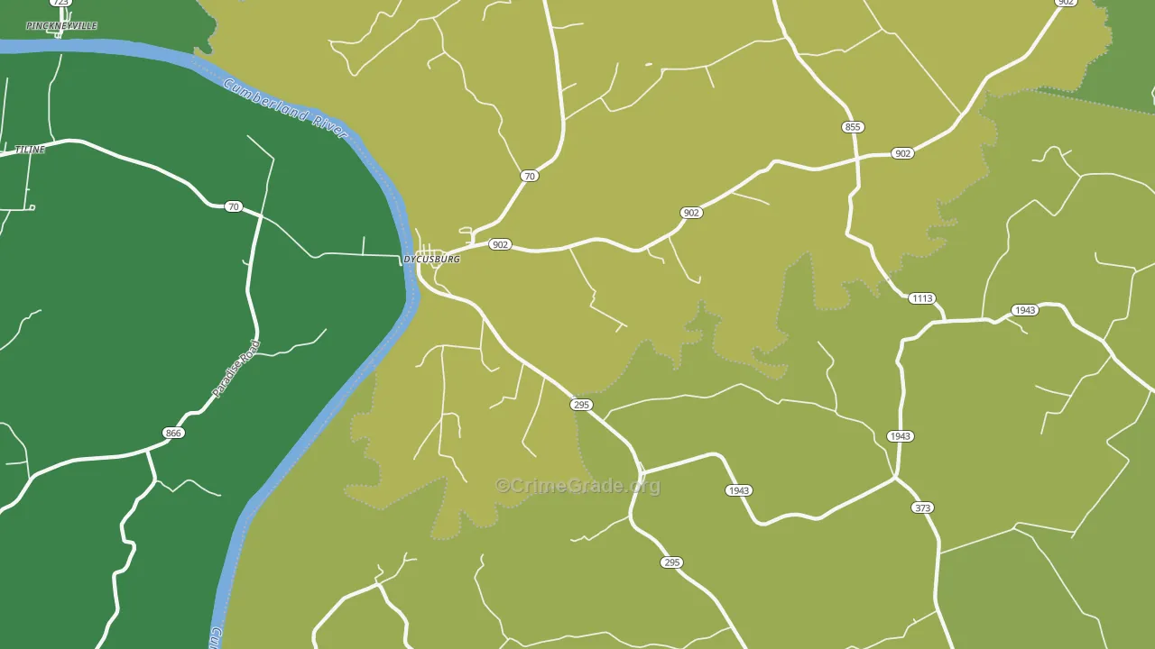 Dycusburg, KY Map of Vehicle Theft Rates