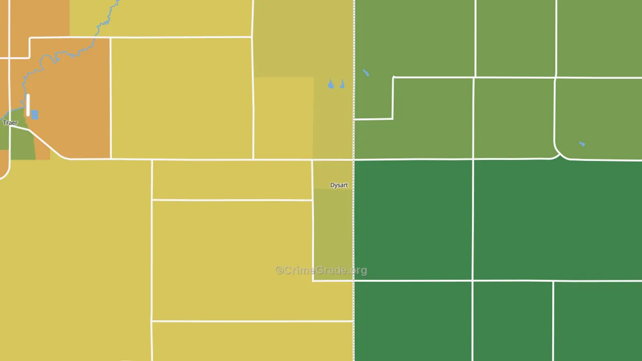 Dysart, IA Map of Vehicle Theft Rates
