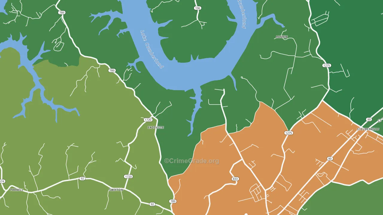 Eadsville, KY Map of Vehicle Theft Rates